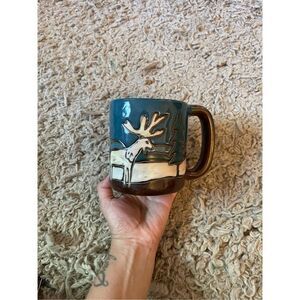 Mara Stoneware‎ Moose Mug Elk Mountain Trees Stoneware